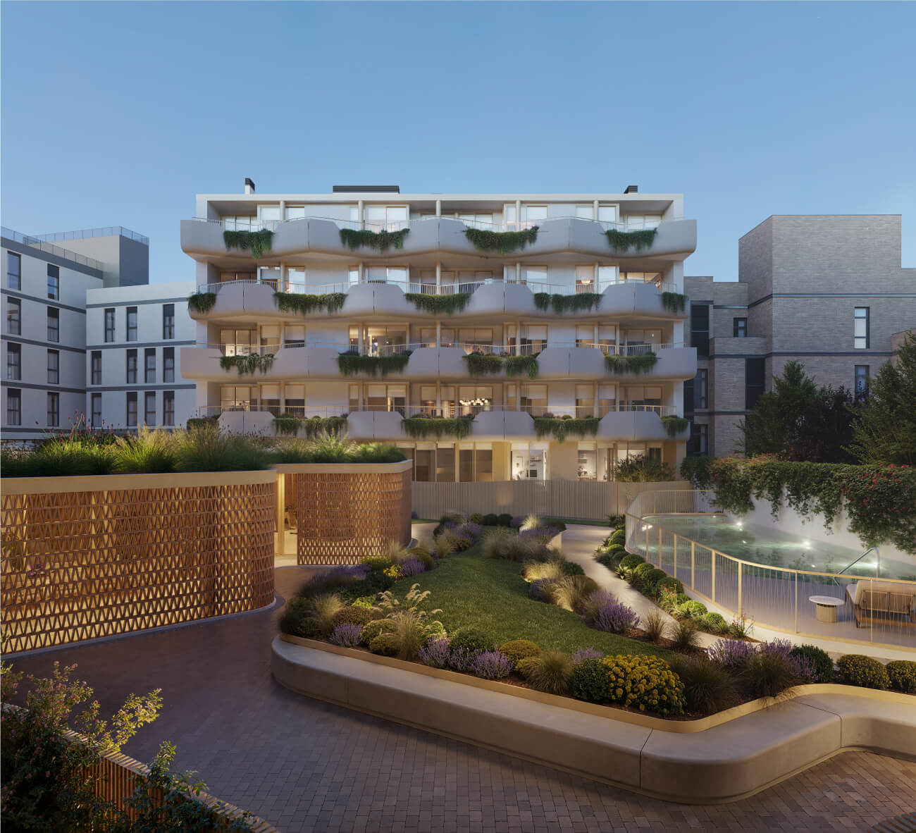 Render Iconico Elevada Atardecer